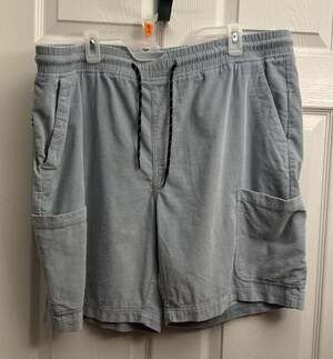 Edgar + Ash Men's Corduroy Elastic Waist Drawstring Shorts, Size XL, Light Blue